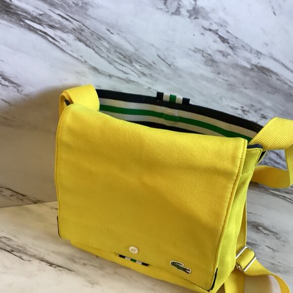 Y2K Lacoste Neocroc Mini Messenger Bag - Yellow, Preppy Sporty Christmas Gift - Picture 7 of 11